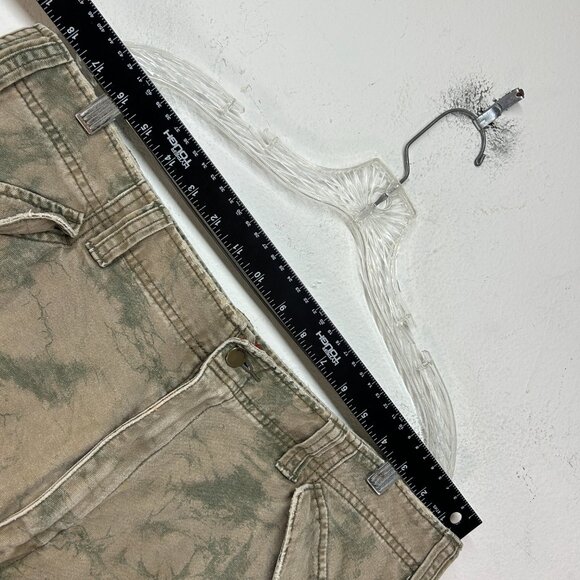 Mossimo Cargo Supply mens shorts 38 brown green camoflauge vtg distressed casual - Picture 12 of 14